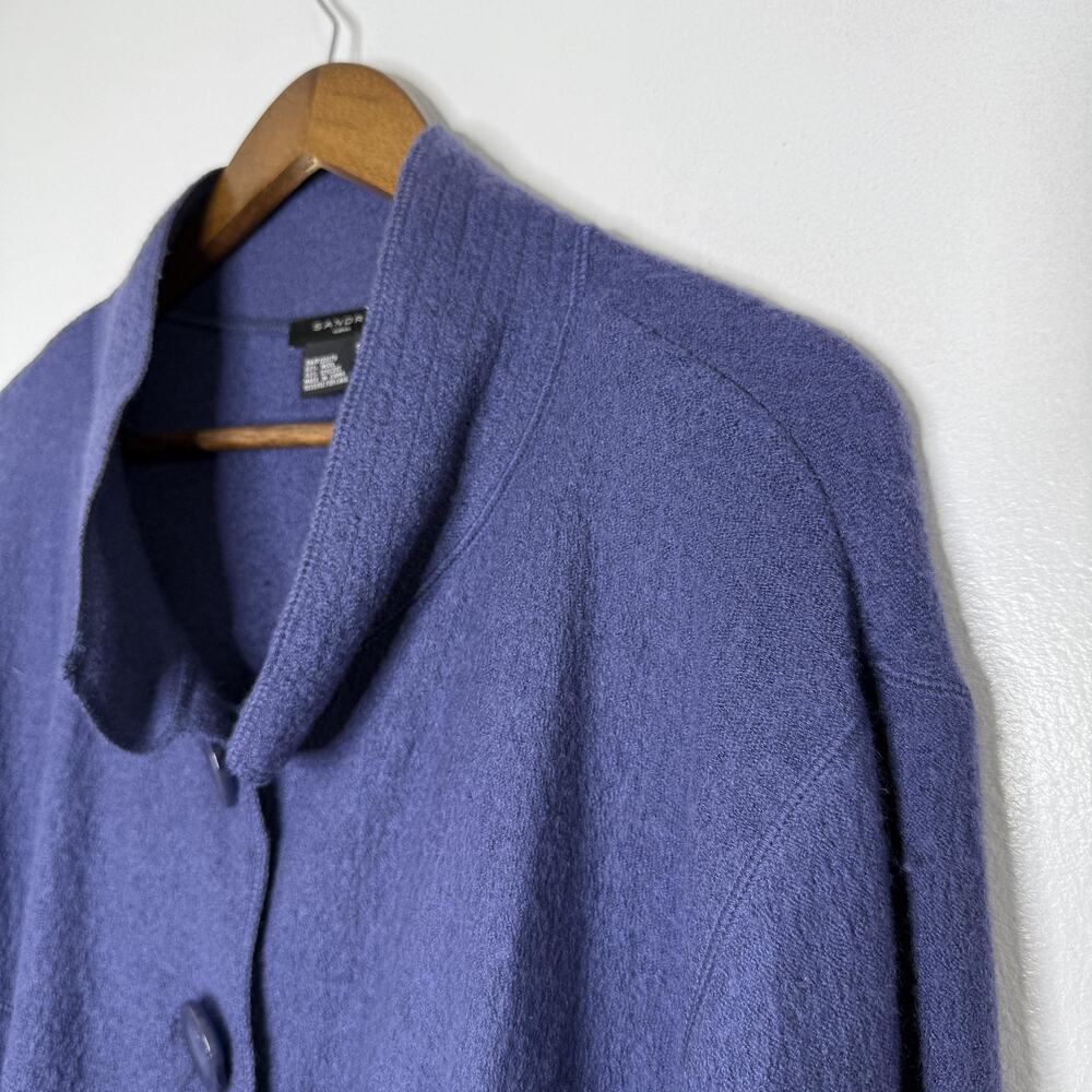Sandro Woman Sweater Womens 3X Purple Shawl Collar Button Wool Blend Cardigan